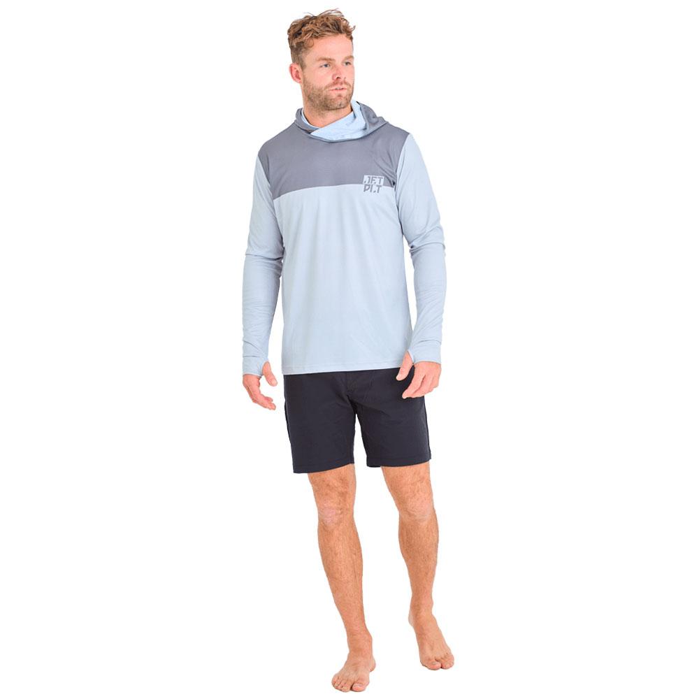 Гидромайка мужская длинный рукав с капюшоном Jetpilot VENTURE LS FISHING HOODED GREY (2505605, XL) 25-0700000076