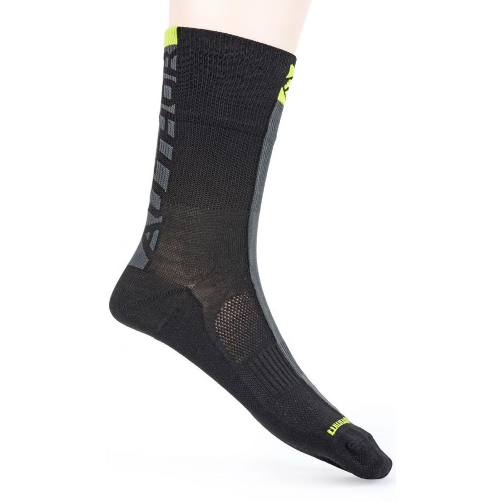 Велоноски 8-7200265 STRIPE профи анатом. черно-серо-неоново-желтые р-р L (41-44) AUTHOR (Чехия) 8-7200265