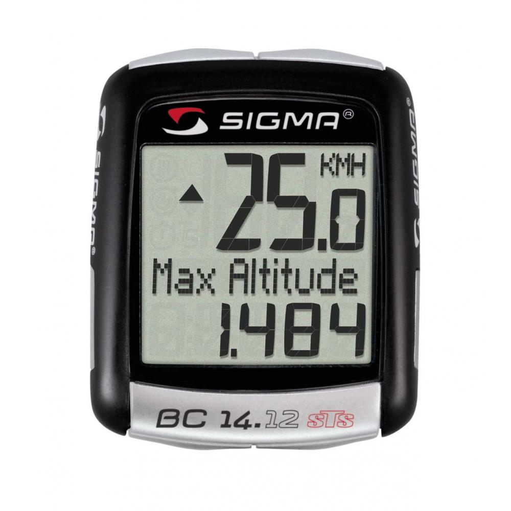 велокомпьютер SIGMA  BC 14.12  STS ALTI, 14 функций, альтиметр, подсв., темпер., черн./серебр. 30-14-04160