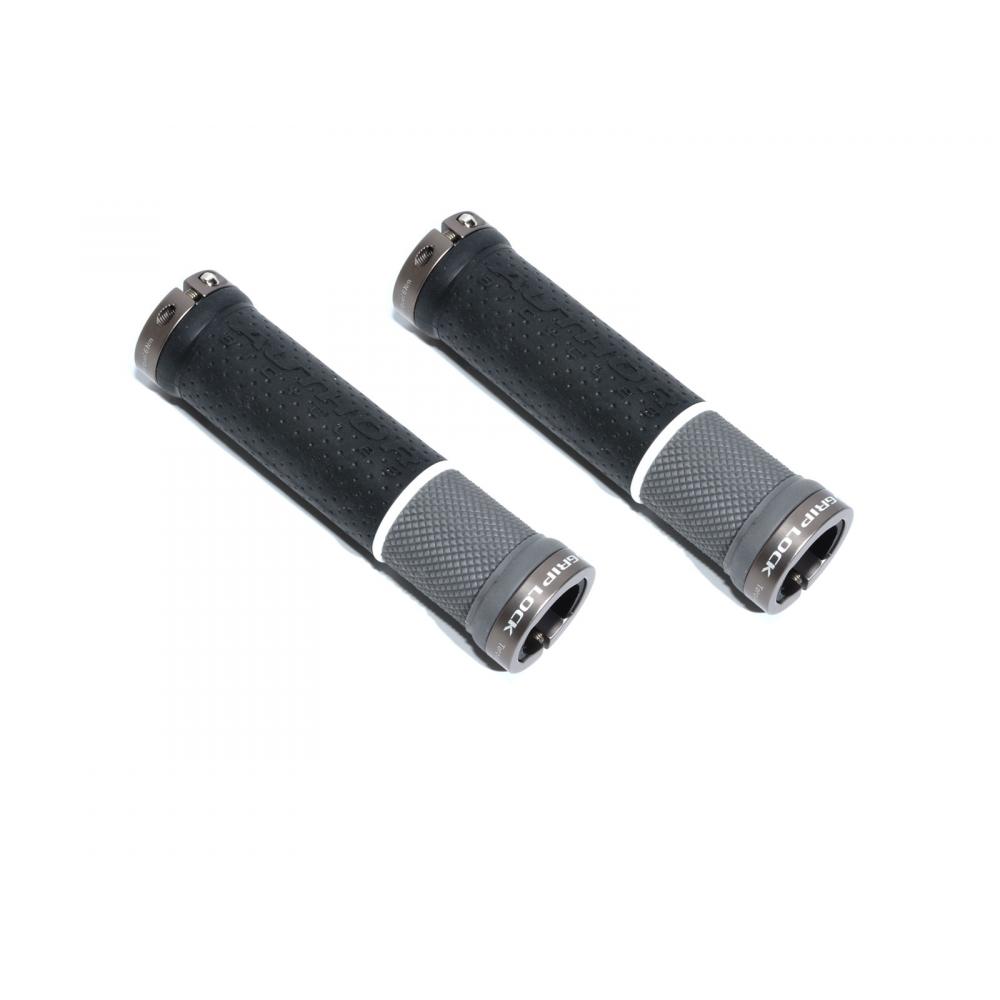 Ручки 8-33452027 на руль AGR Griplock R20 130мм резиновые 2 фикс. (50) черно-серые AUTHOR 8-33452027