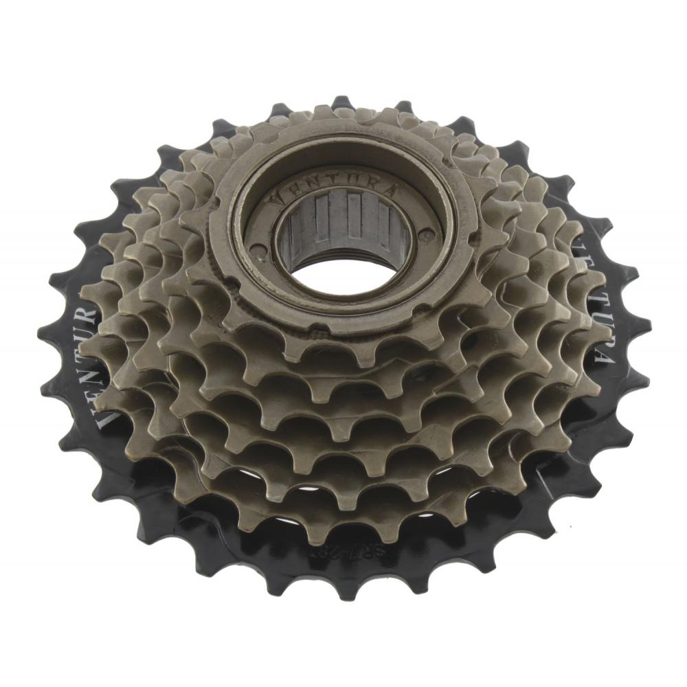 Кассета трещ. 5ск. 5-700173 FREEWHEEL 5х14-28 черно-коричневая, HG-копия SHIMANO-совместимая VENTURA 5-700173