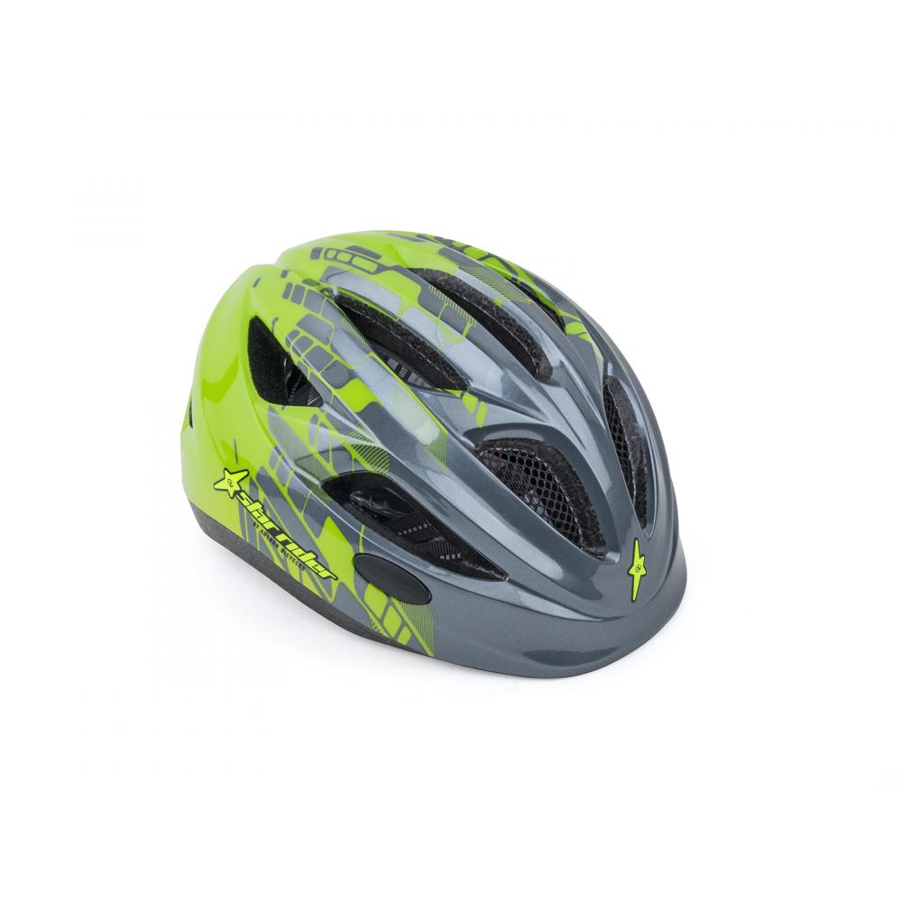 Шлем 8-9090152 Star Rider Inmold подростковый 11отв 46-51cm (grey/green-neon) AUTHOR 8-9090152