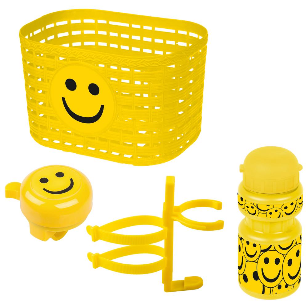 Корзина+фляга+звонок 5-650042 комплект желтый "смайл" VENTURA KIDS 5-650042