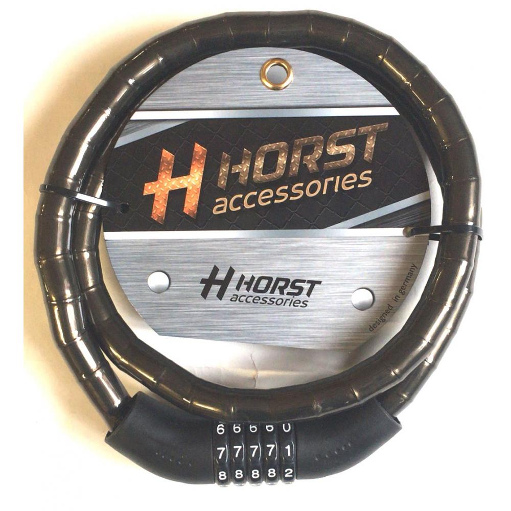 Замок 09-100261 вело кодовый (5 разрядов) 18х1200мм черный HORST 09-100261