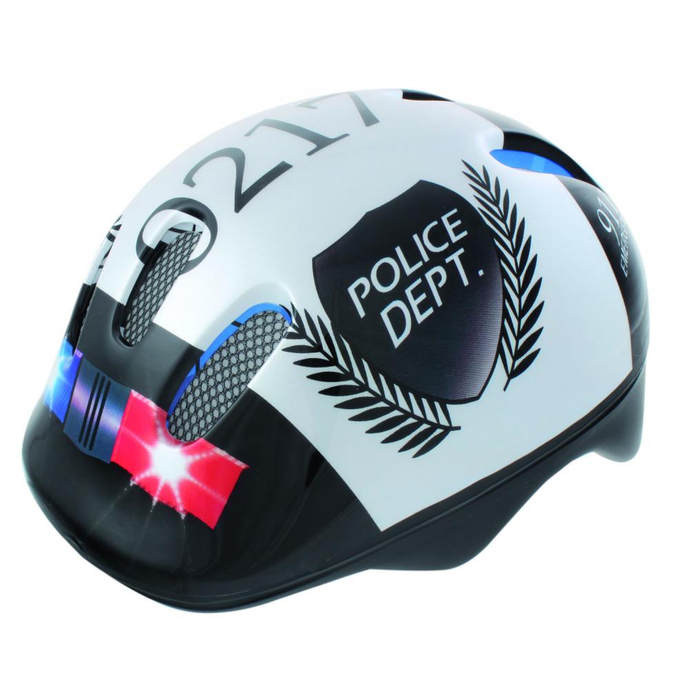 Шлем .детский/подростк. 5-731004 с сеточкой 6отв. 52-56см POLICE/черно-белый (10) M-WAVE 5-731004