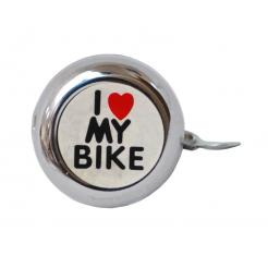 Звонок велосипедный стальной детский с рисунком "I love my bike"